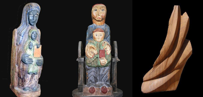 Exposition de sculptures sur bois : personnages bibliques et créations symboliques