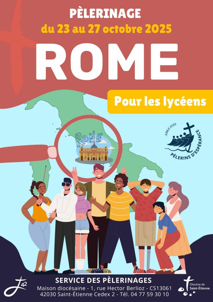 Affiche du pèlerinage à Rome des lycéens