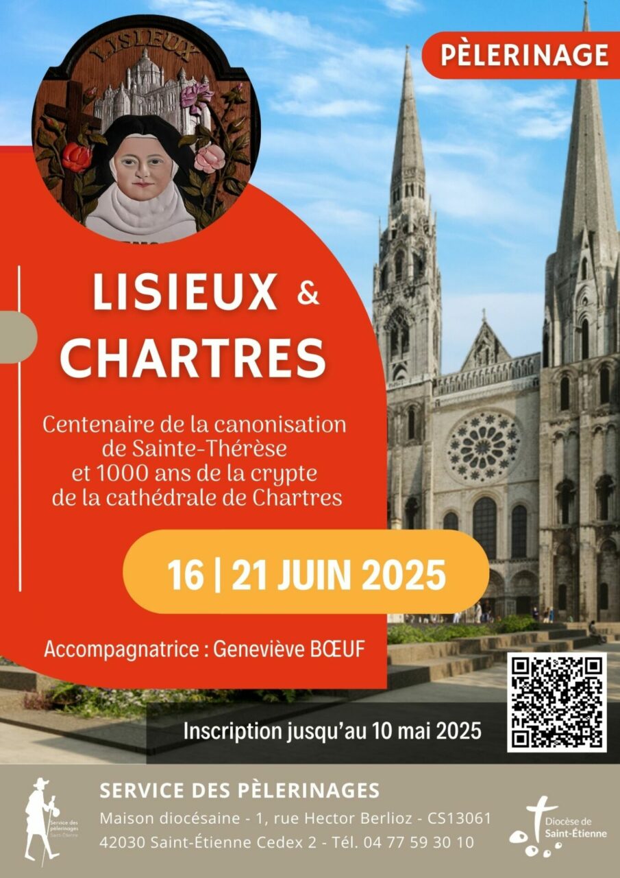 Affiche du pelerinage à Lisieux et Chartres 2025